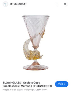 SIGNORETTI GORGEOUS PINK/GOLD DOLPHIN STEMWARE