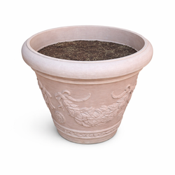 SEVERAL TERRA COTTA LOOK POTS