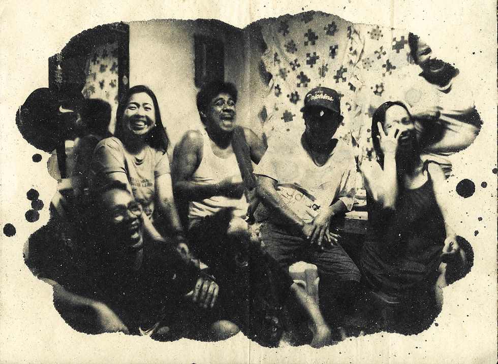Ang Matamis Na Tunog Nang Tawa Ng Barkada / Sweet Sound of Laughing With Friends • Cyanotype Print on Manila Paper, tea-toned with black tea