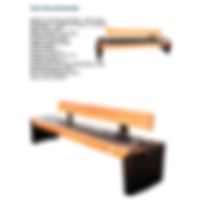 Solar Bench w/ Stainless Steel and Wood Backrest