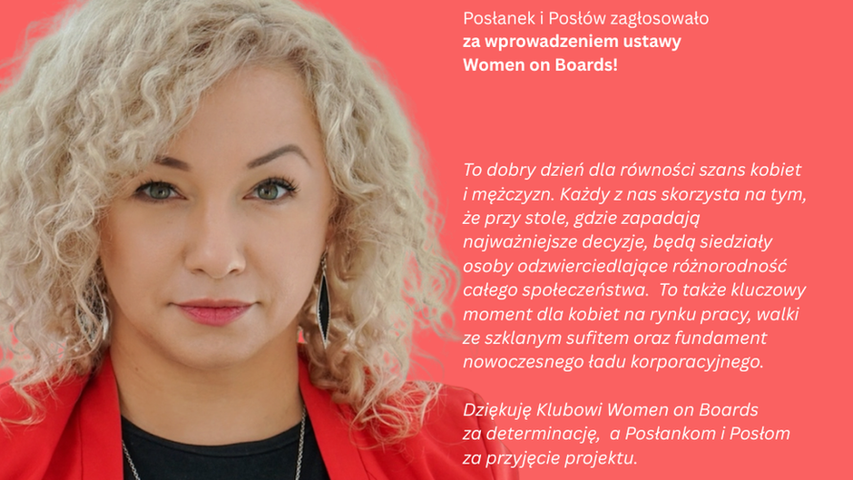 Sejm przegłosował wdrożenie dyrektywy Women on Boards!