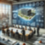 An AI generated image replicating "team collaboration" for a new construction project.