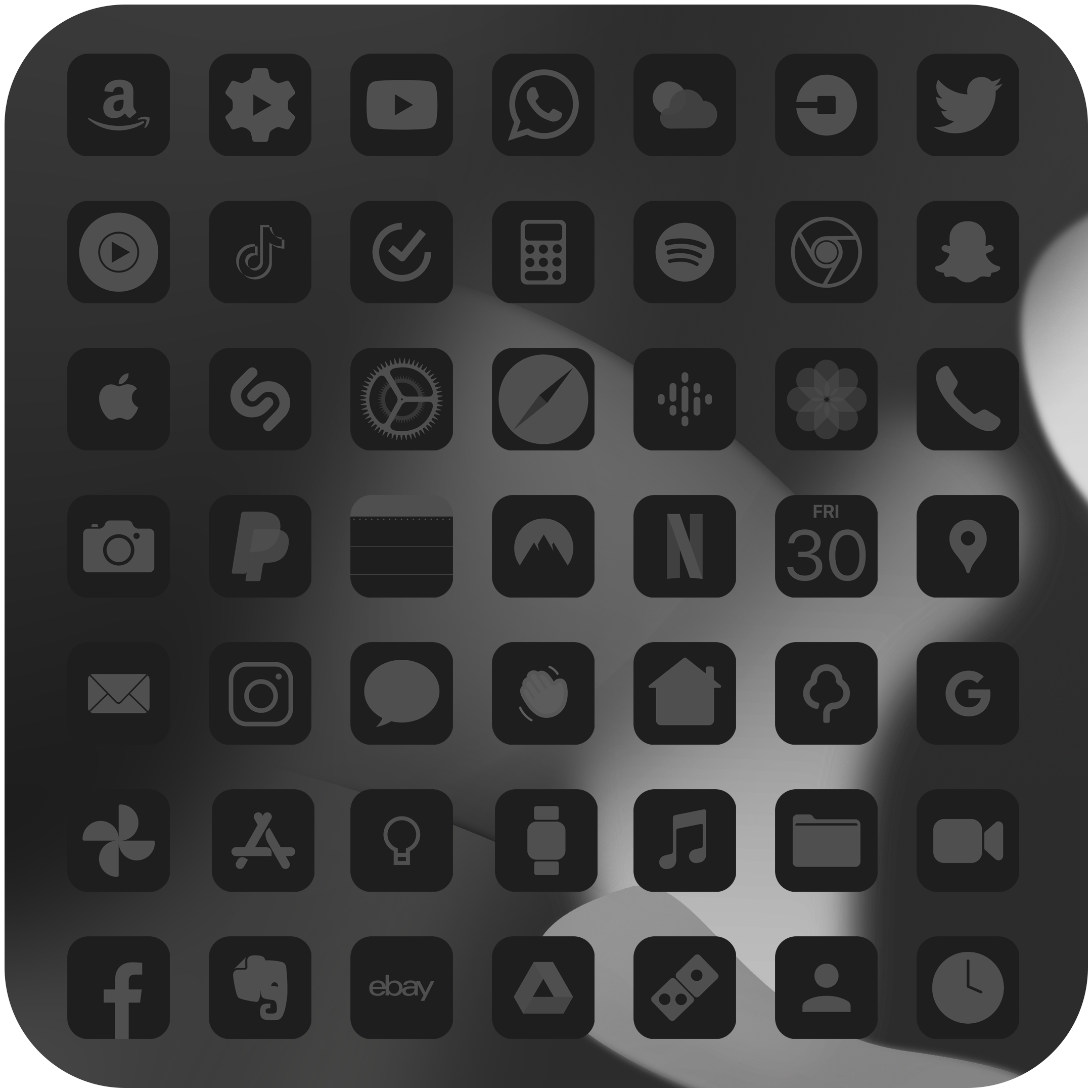 Dark iOS Icons & Wallpapers