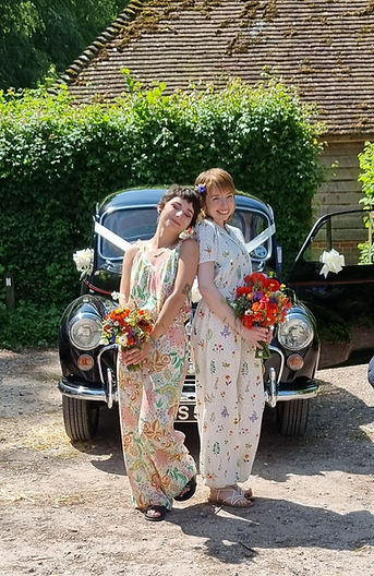 P & R Bride & maid May wedding Juniper Hill Flowers
