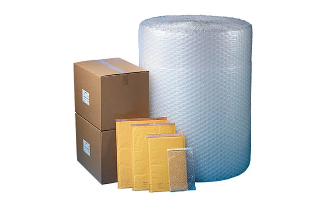 A picture of recycleable and compostable packaging products representing product options.