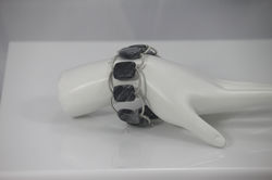 JWB-1901-01 Bracelet-Rectangular grey marble stone