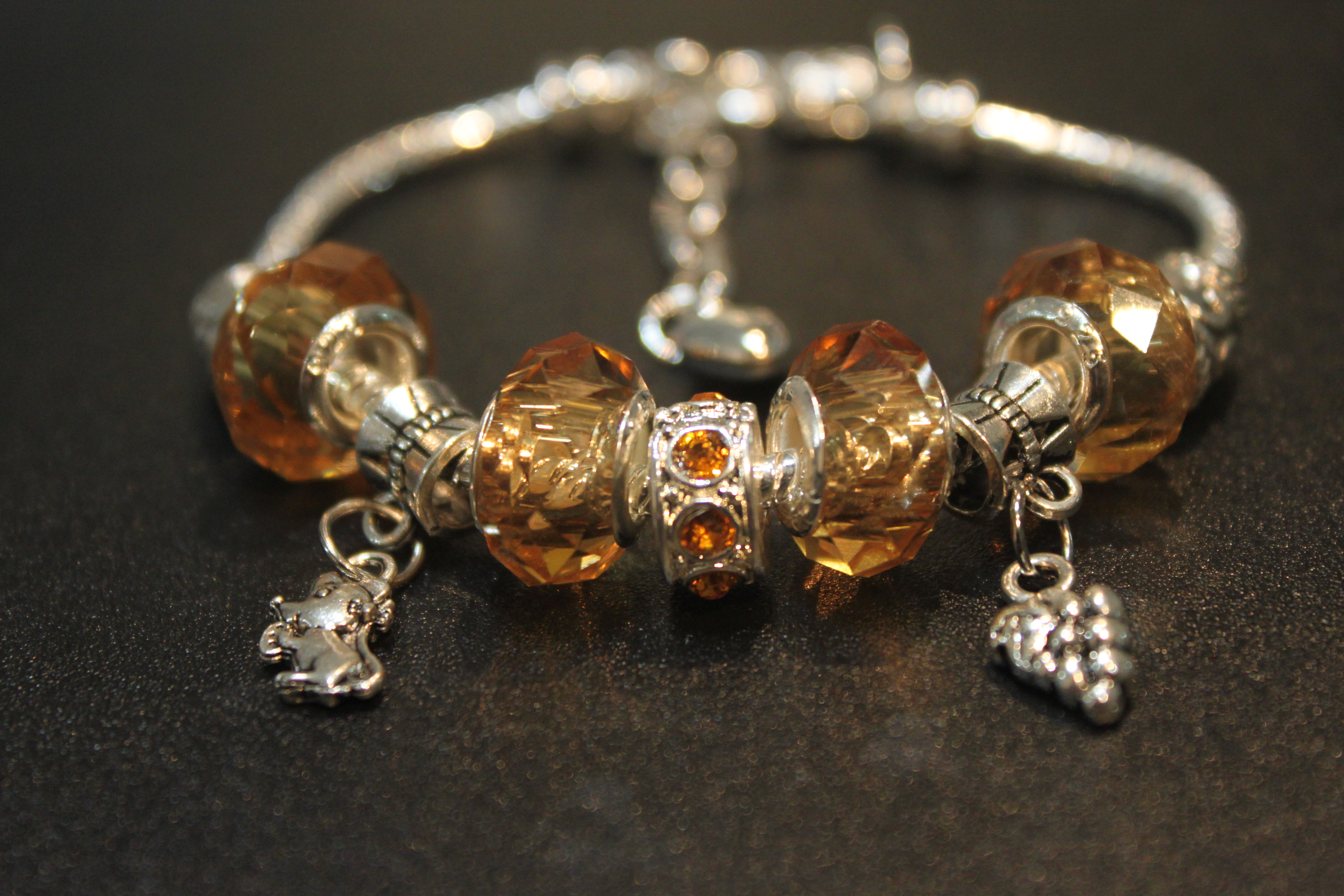 Double charm bracelet - Champagne