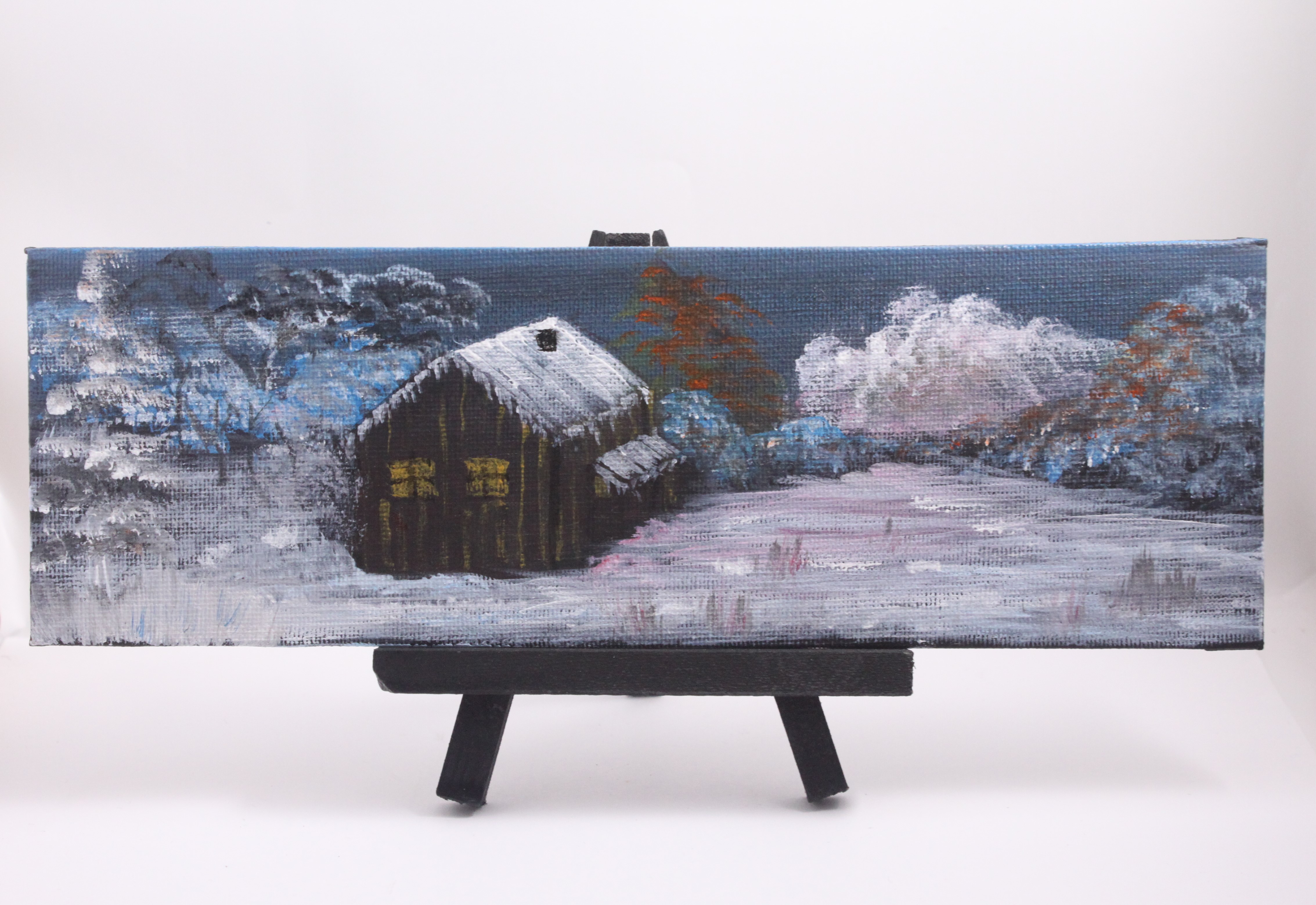 Winter cabin - mini painting