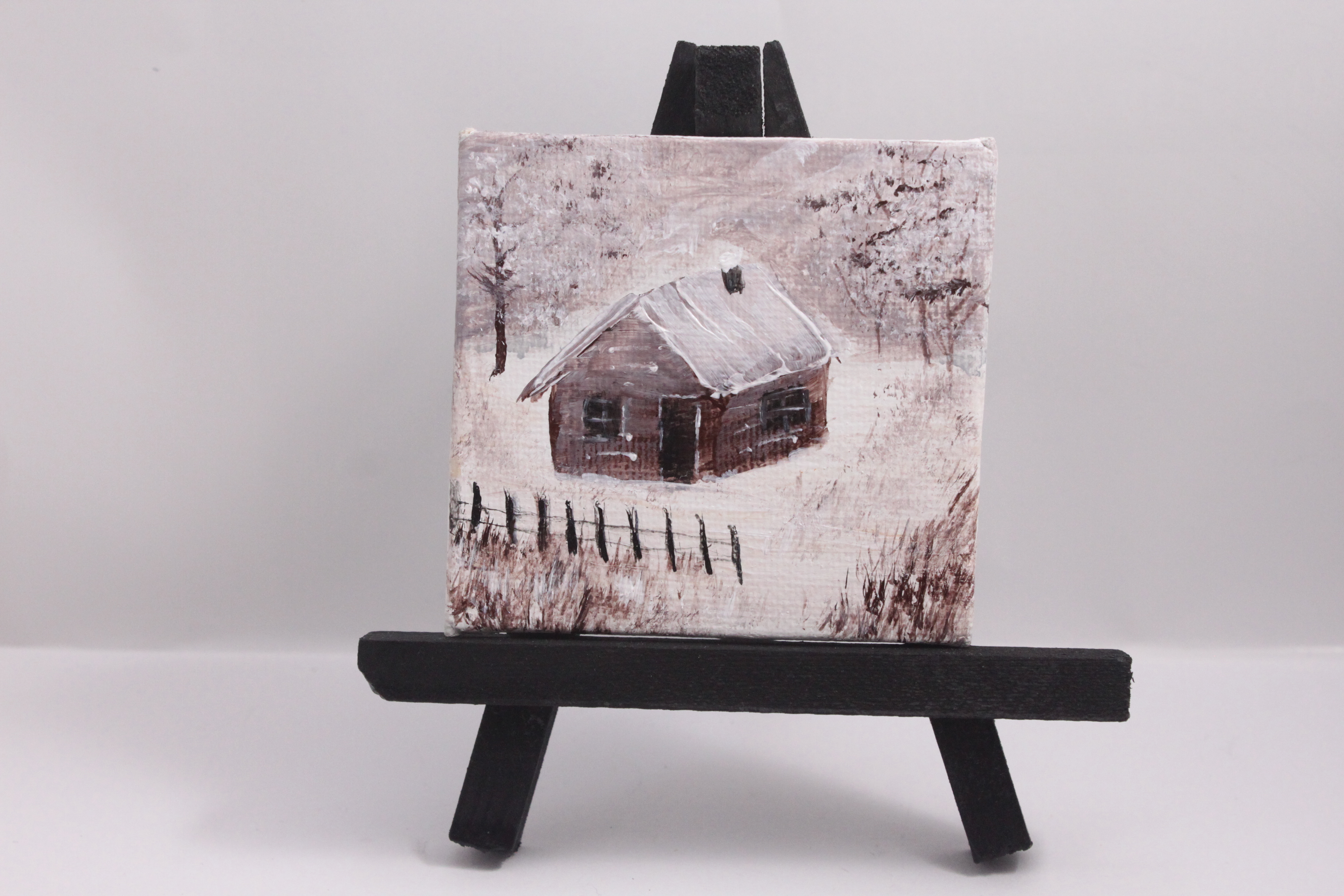 Cabin in the snow - magnet