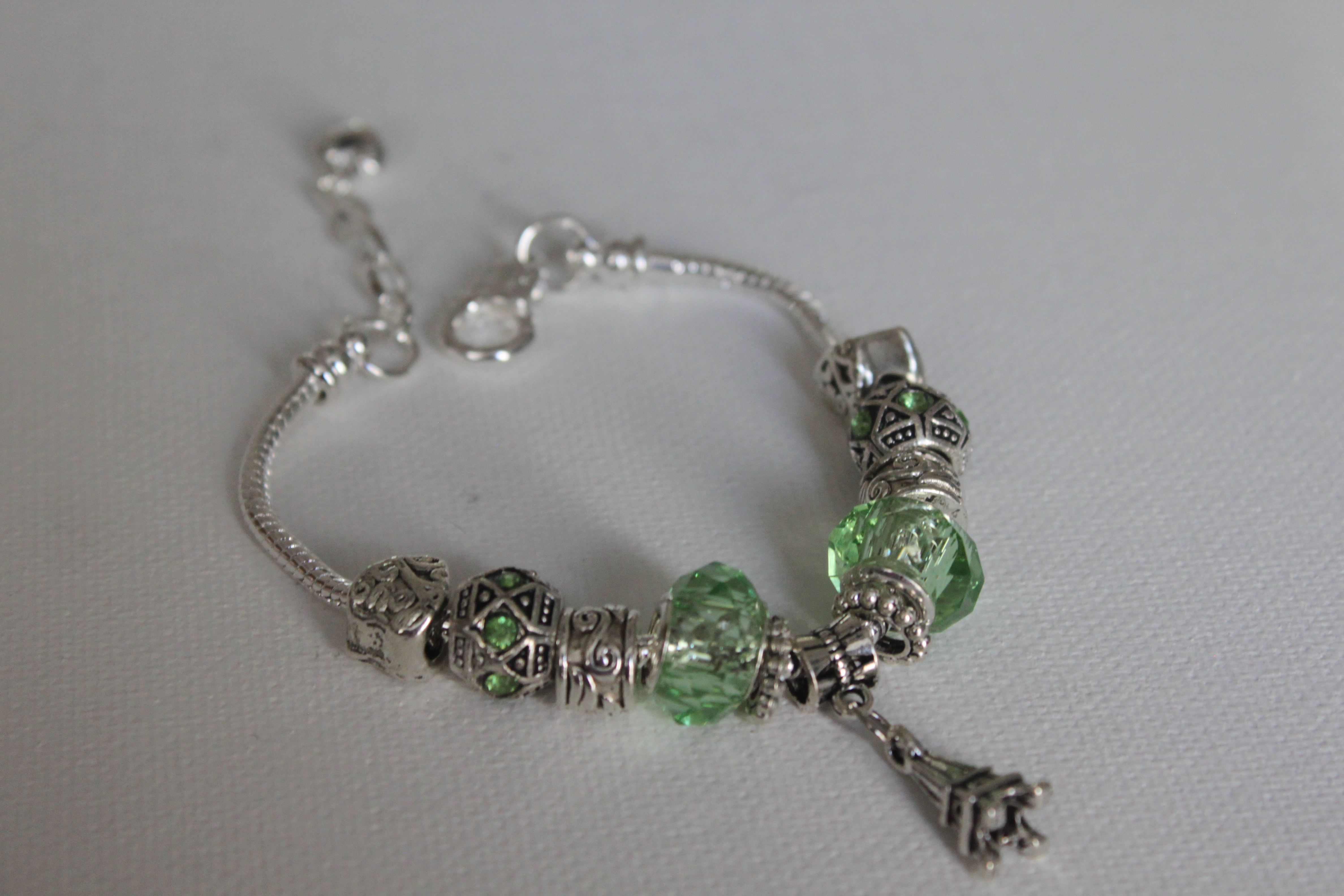 Eiffel charm bracelet - Apple Green