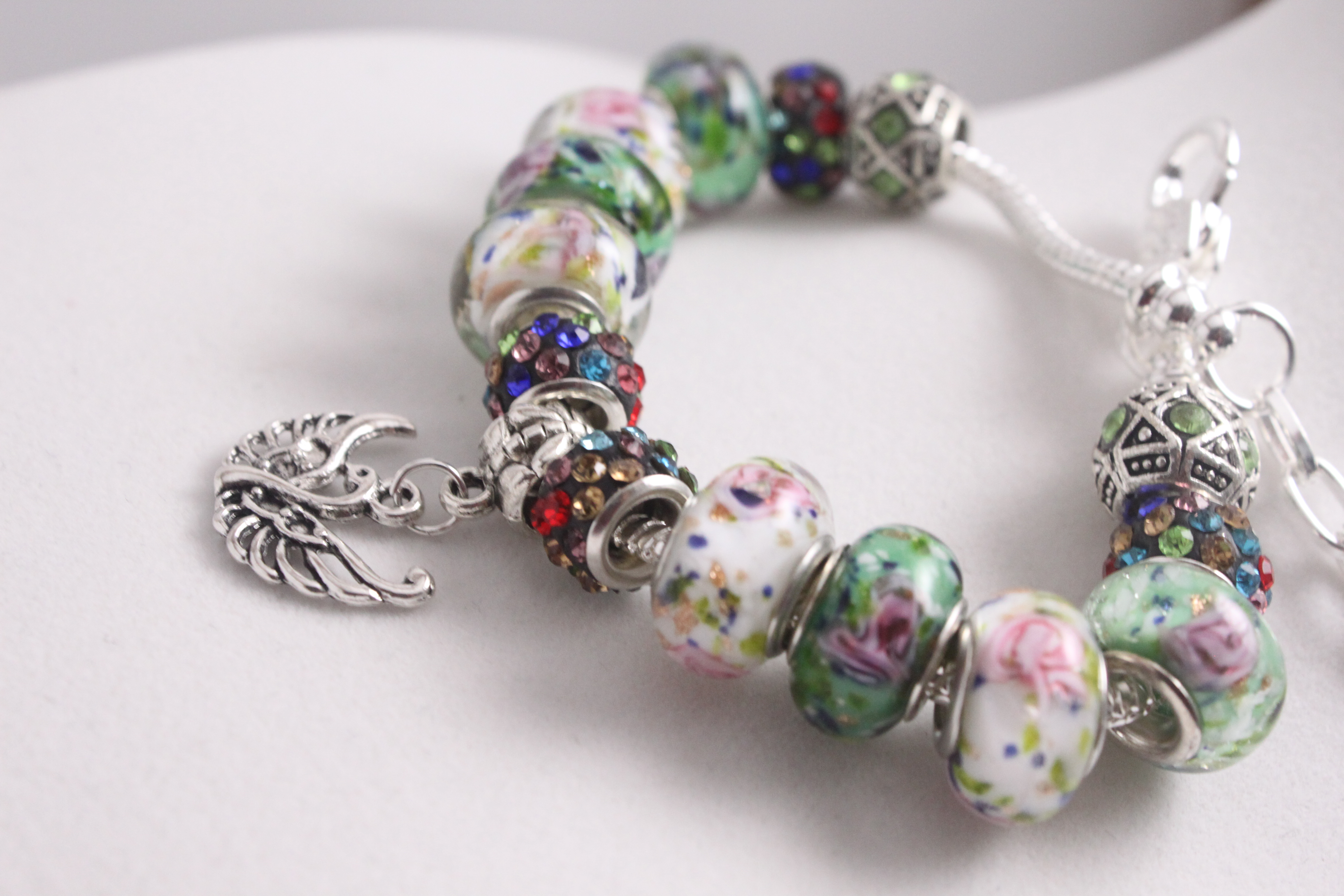 Bird charm bracelet - multi color