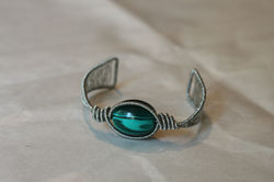 Woven coiled cuff copper bracelet