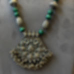 Thumbnail: Natural Malachite 925 Sterling Silver Beaded Necklace With Pendant