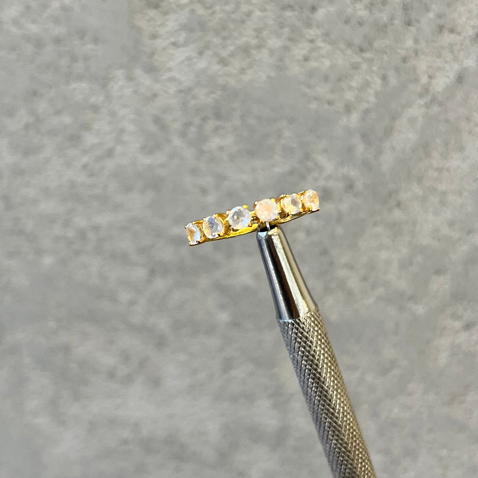 Thumbnail: Natural Gemstone half band ring