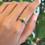 Thumbnail: Natural Emerald and diamonds 18k gold ring