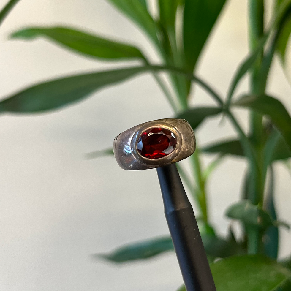 Thumbnail: Natural Garnet oxidised ring