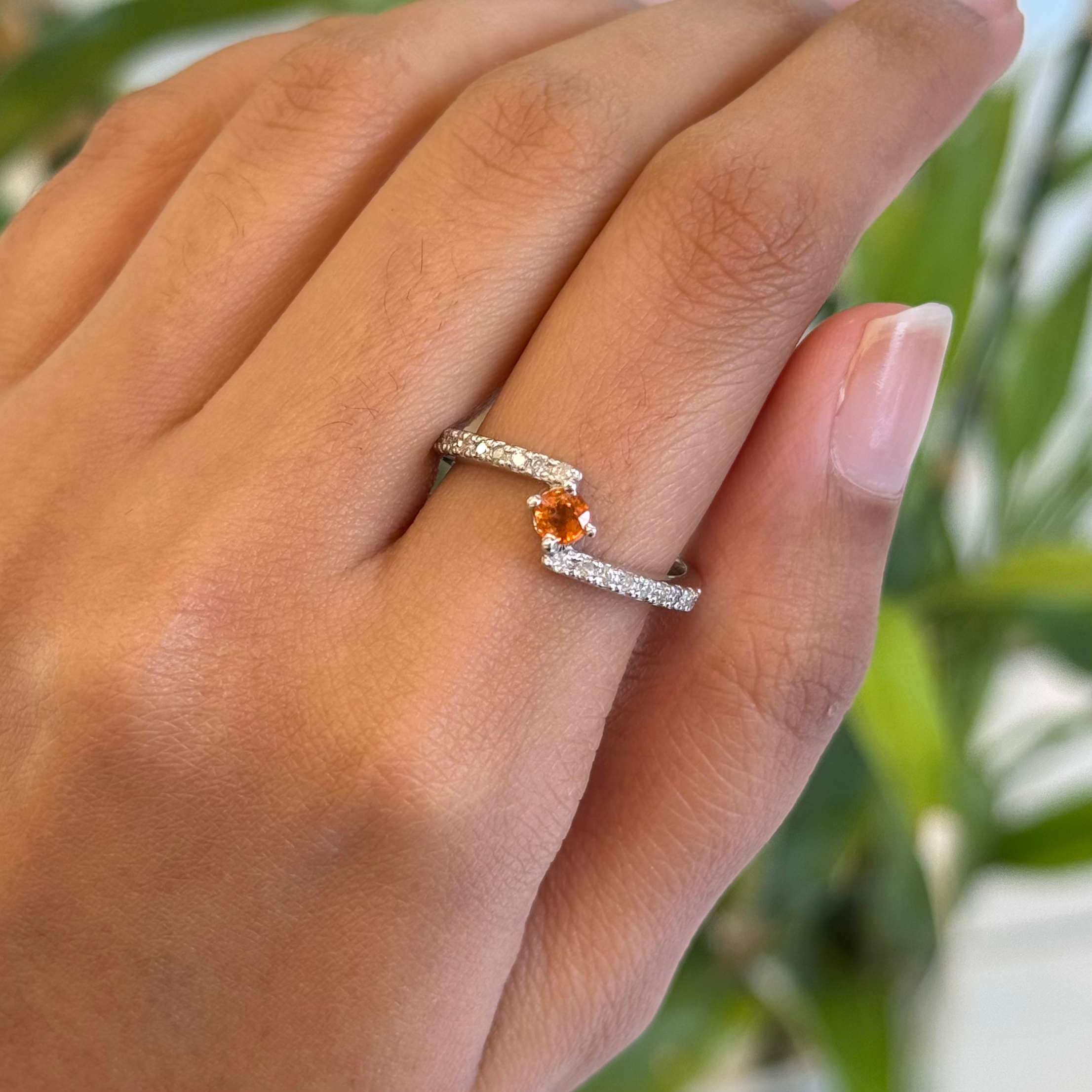 Natural Orange sapphire ring