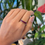 Thumbnail: Natural Ruby 18K gold ring half band