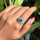 Thumbnail: Natural Blue topaz cluster ring
