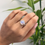 Thumbnail: Natural Rainbow moonstone round ring