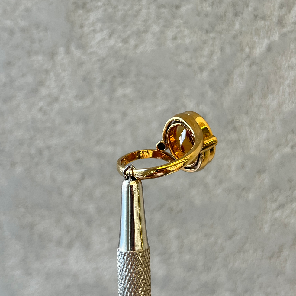 Thumbnail: Natural Citrine and Diamond 18K gold ring