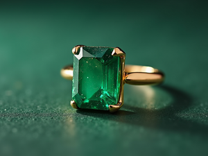 Rectangle Natural Emerald Ring