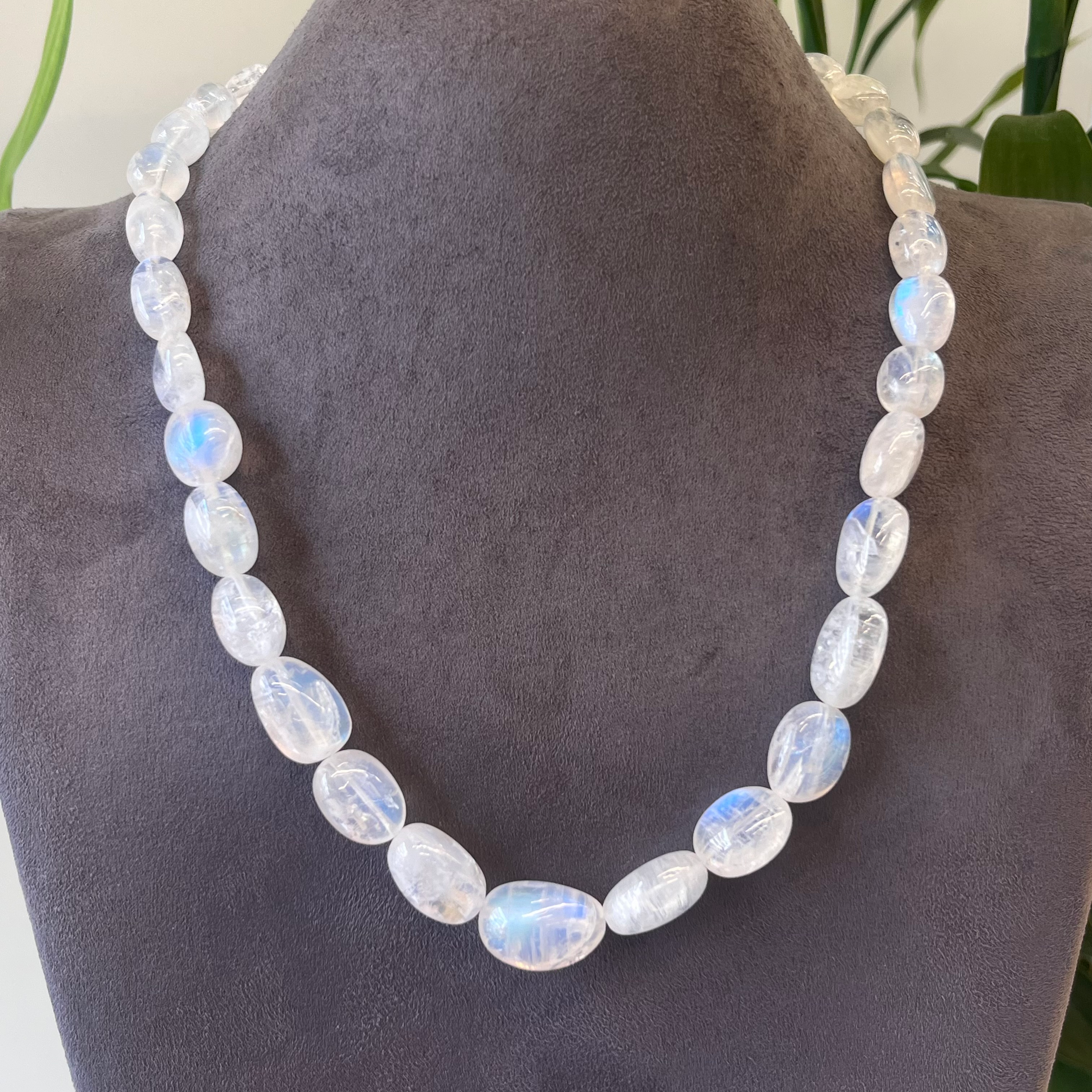 Natural Rainbow moonstone necklace