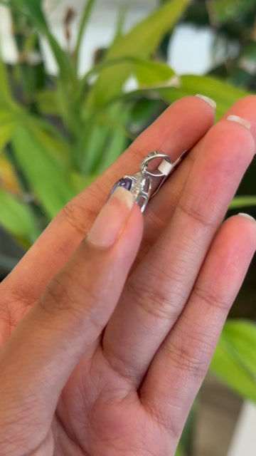 Thumbnail: Natural Gemstone Oval 925 Sterling Silver Cluster Pendant