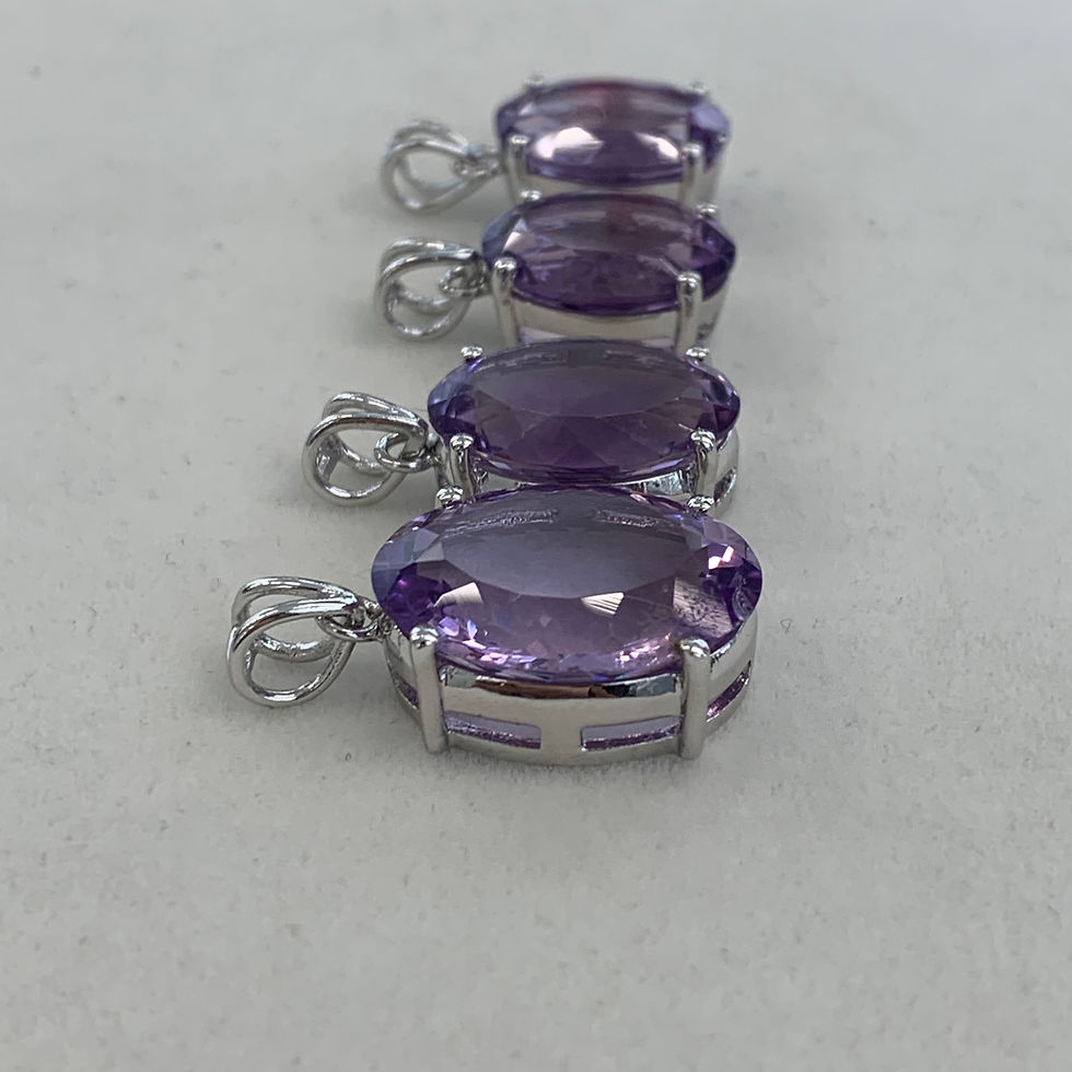 Thumbnail: Natural Amethyst oval pendant