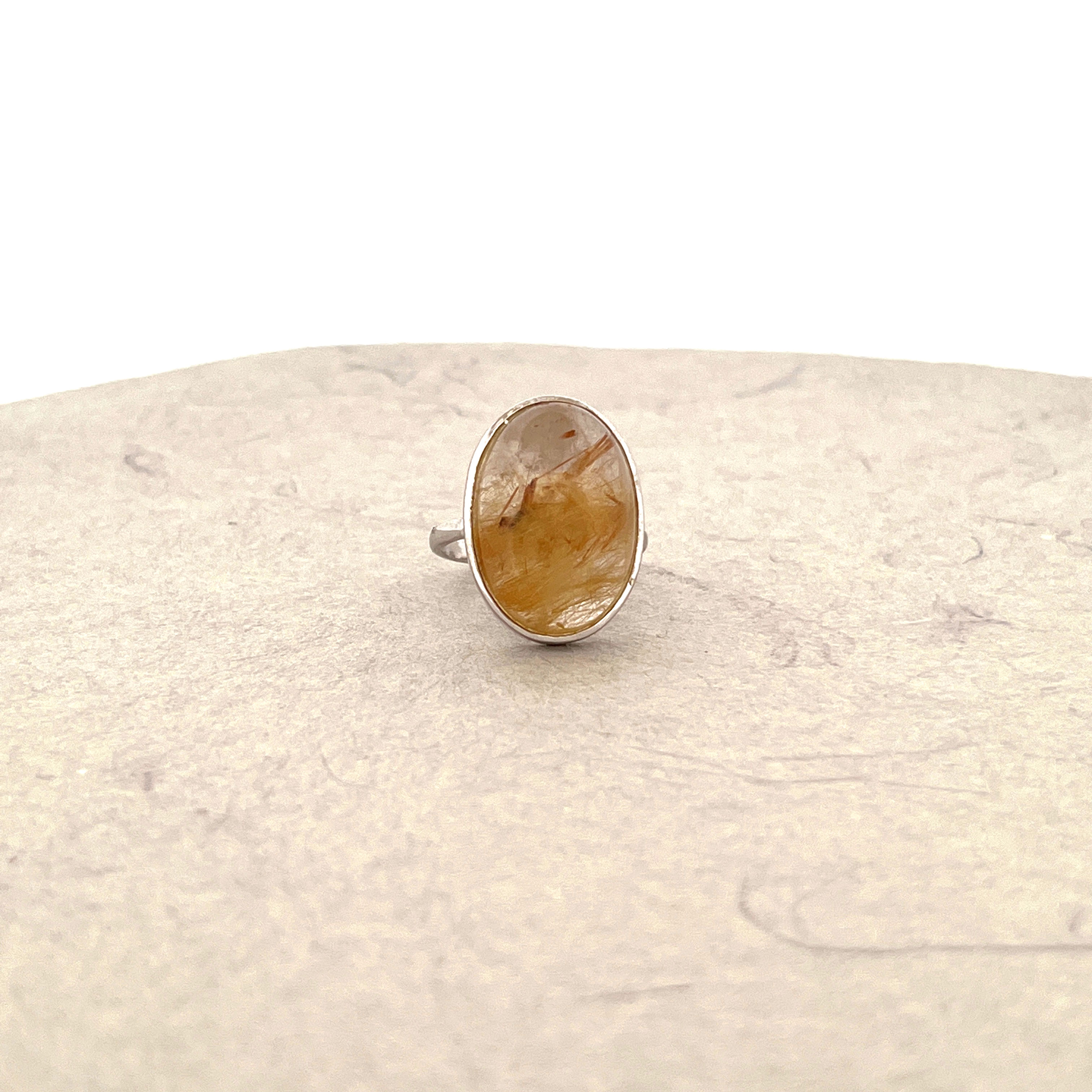 Natural Rutilated quartz ring