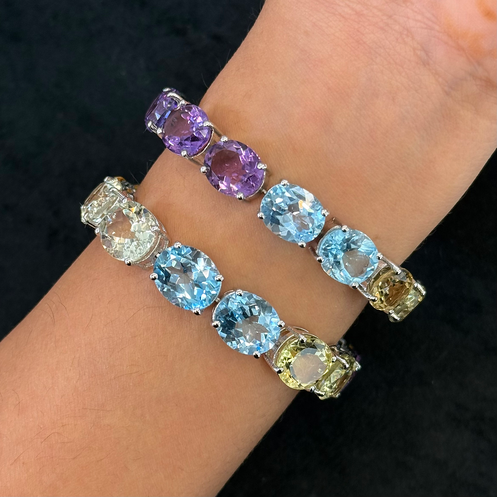 Multi stone oval tennis bracelet