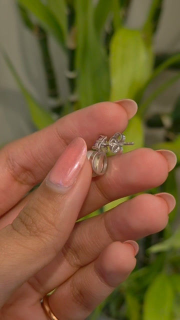 Thumbnail: 9 mm Real Pearl & Natural Gemstone Stud Earrings in 925 Sterling Silver