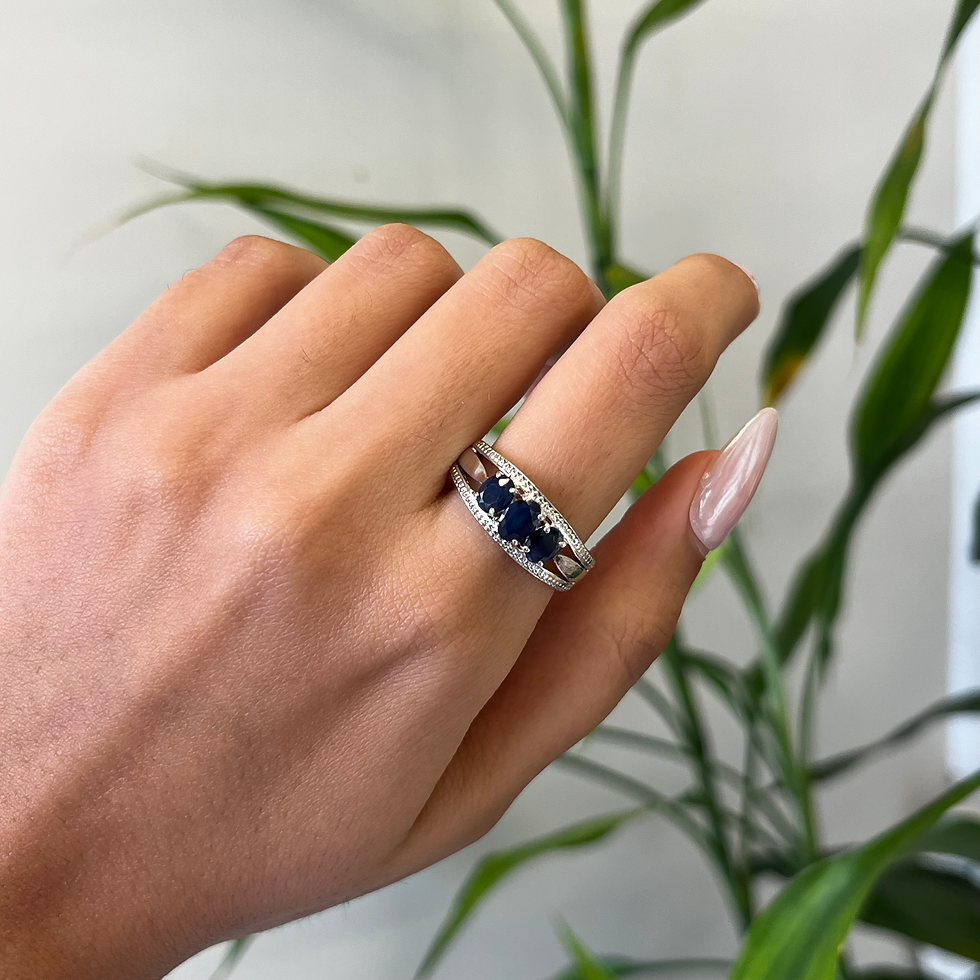 Blue sapphire band ring