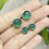 Thumbnail: Natural Green onyx cab round studs earring