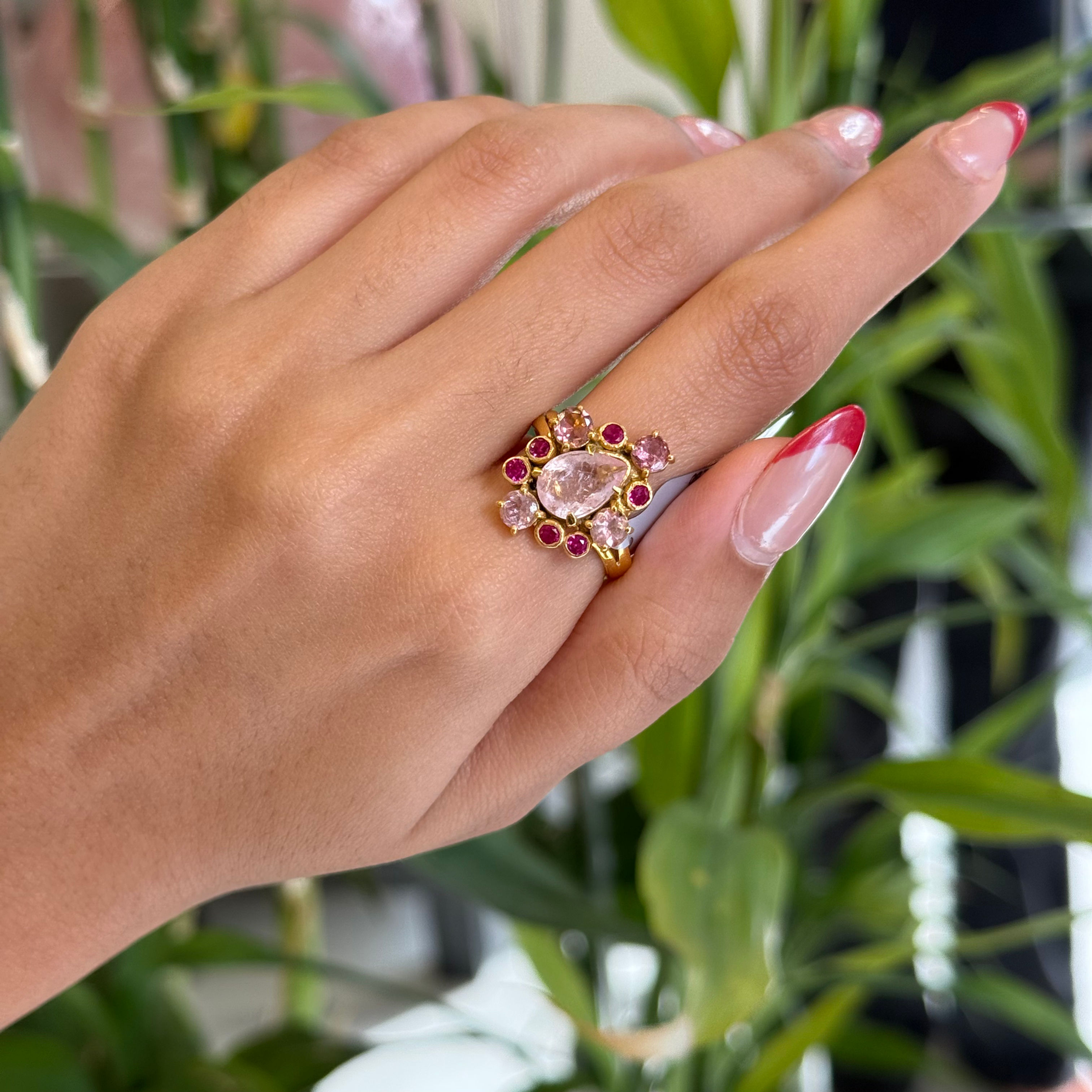Natural Pink tourmaline ring