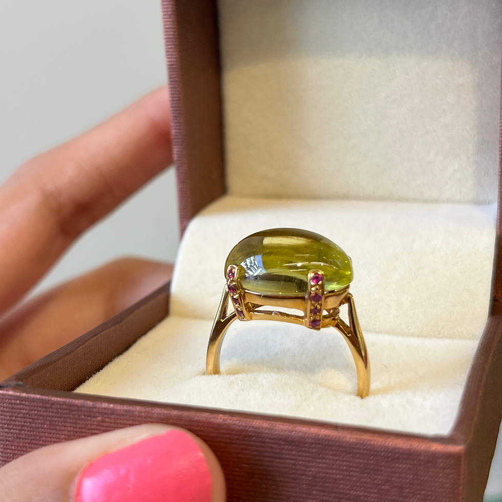 Miniature : Natural Lemon topaz 18K gold ring