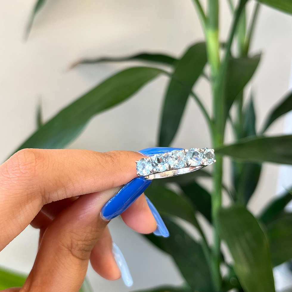 Miniatura: Natural Blue topaz ring