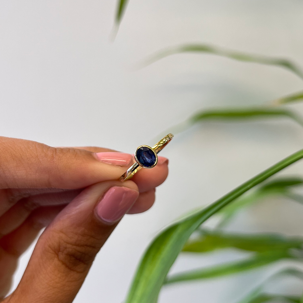 Thumbnail: Natural Blue sapphire and Ruby gold ring