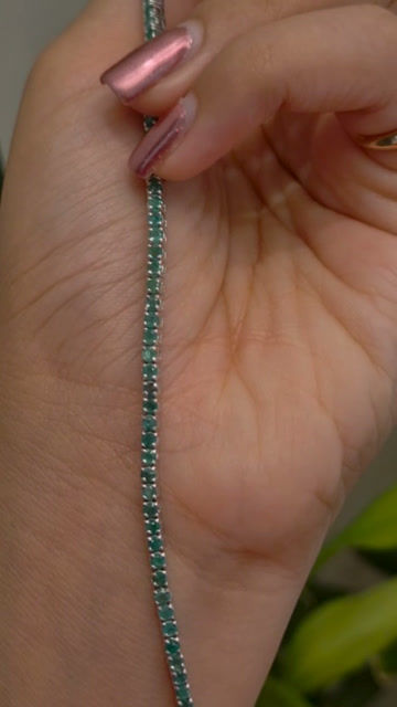 Miniature : Natural Gemstone 2MM Round 925 Sterling Silver Tennis Bracelet