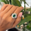 Thumbnail: Natural IGI certified Emerald and diamond 14K gold ring