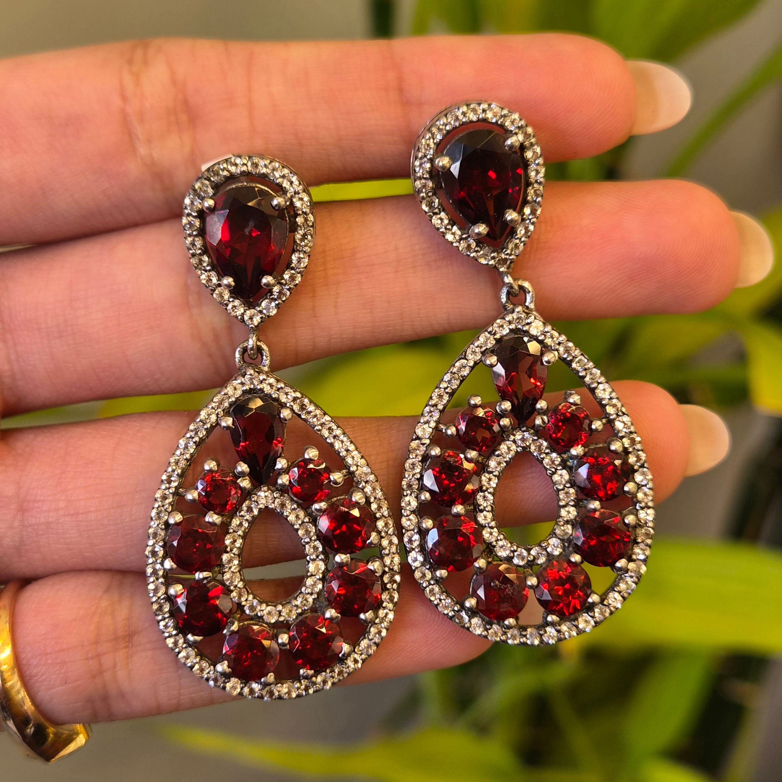 Natural Garnet earrings