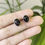 Thumbnail: Natural Blackstar bezel studs earrings