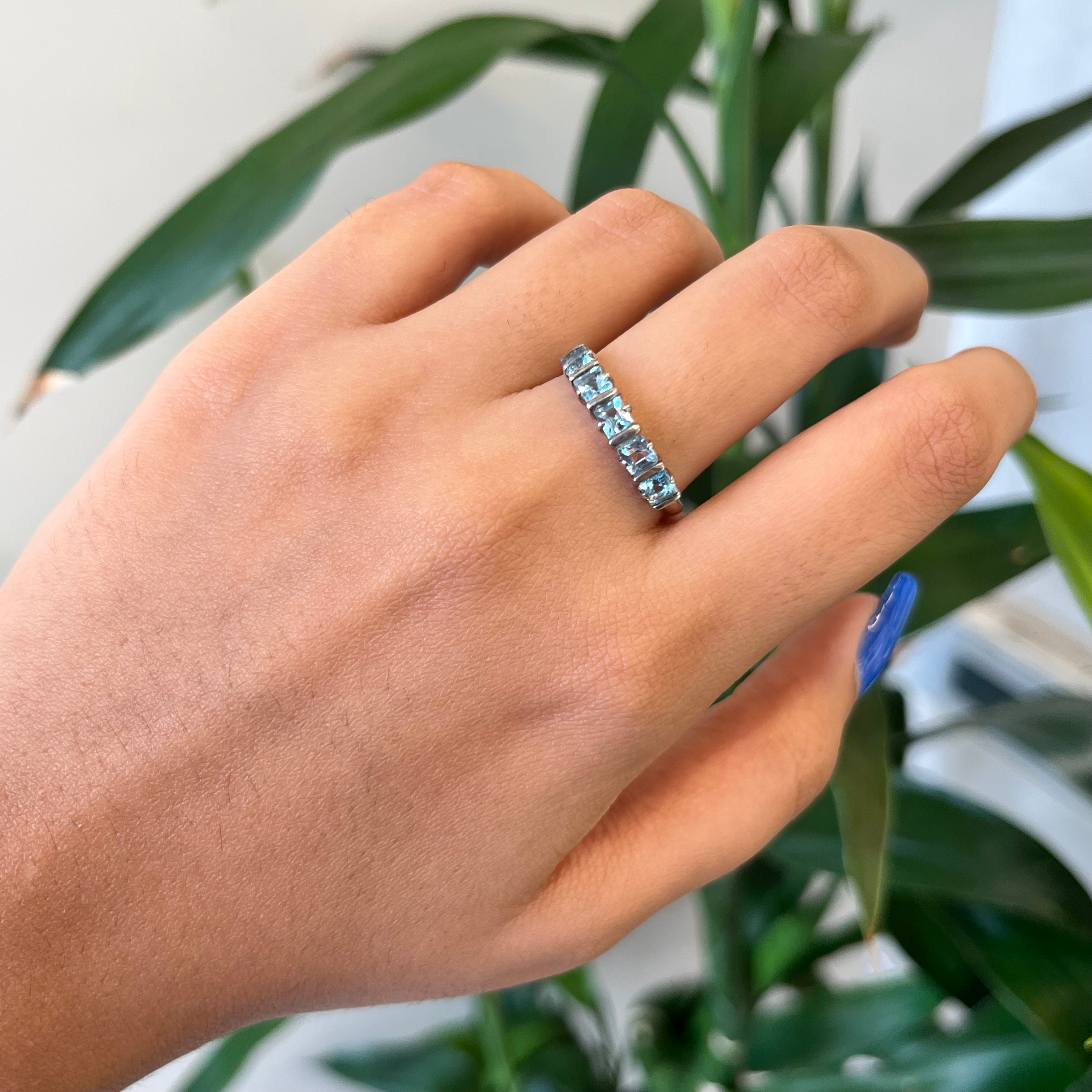 Natural Blue topaz ring