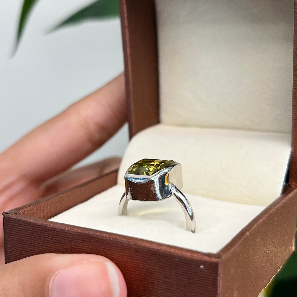 Miniature : Natural Lemon topaz ring