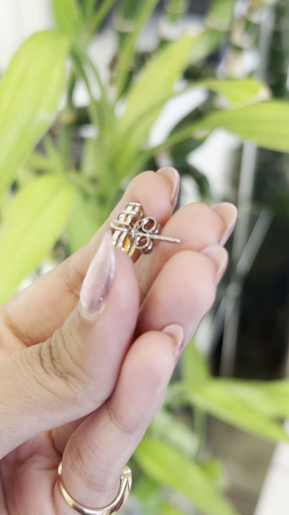 Thumbnail: Natural Citrine 925 Sterling Silver Oval & Round  Studs Earrings