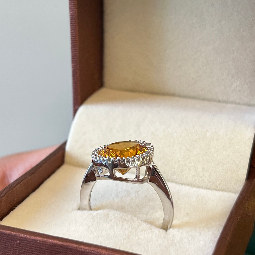 Miniatura: Natural IGI certified - Citrine and diamond 18K gold ring