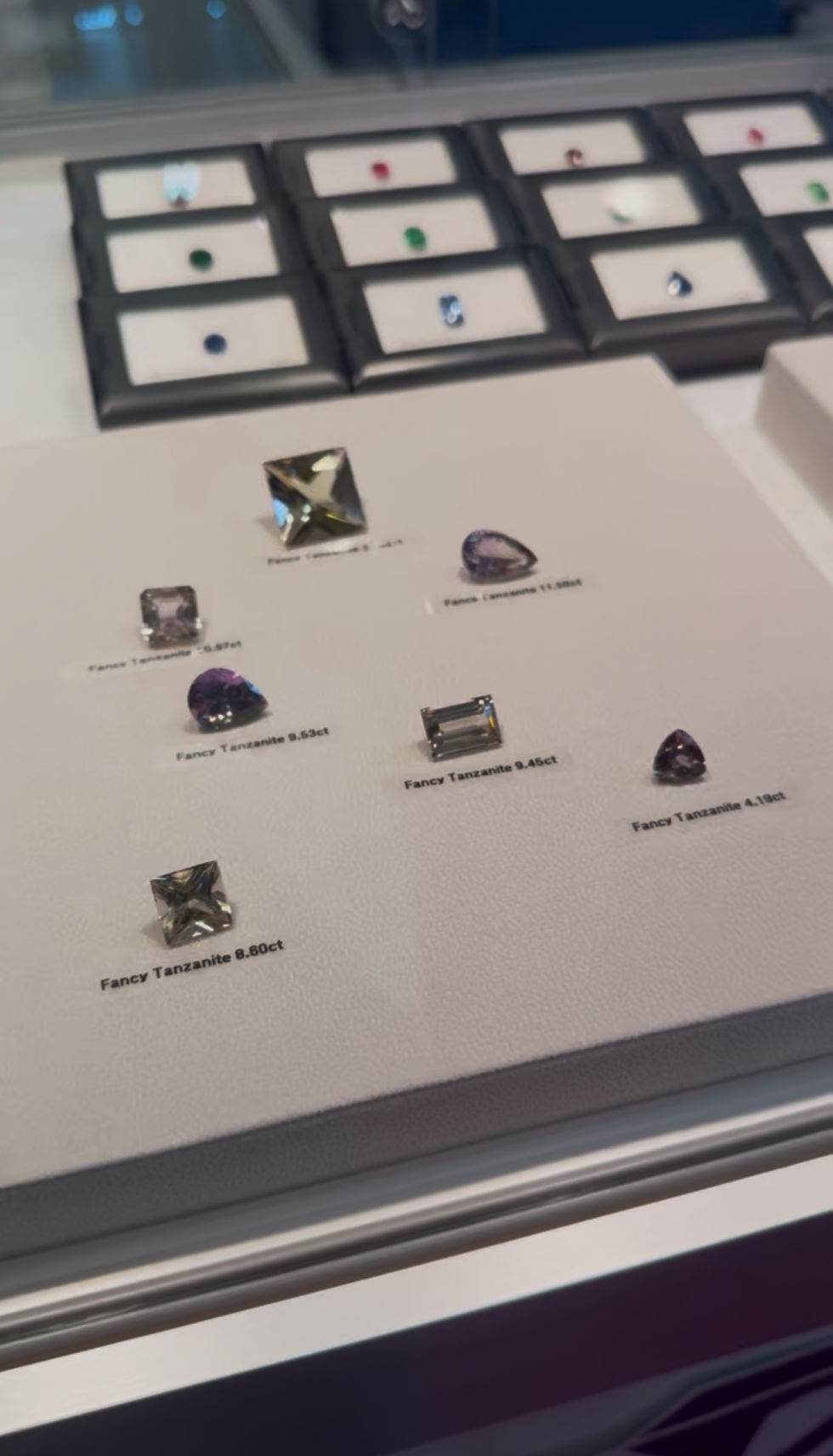 Different hues of Fancy Tanzanites