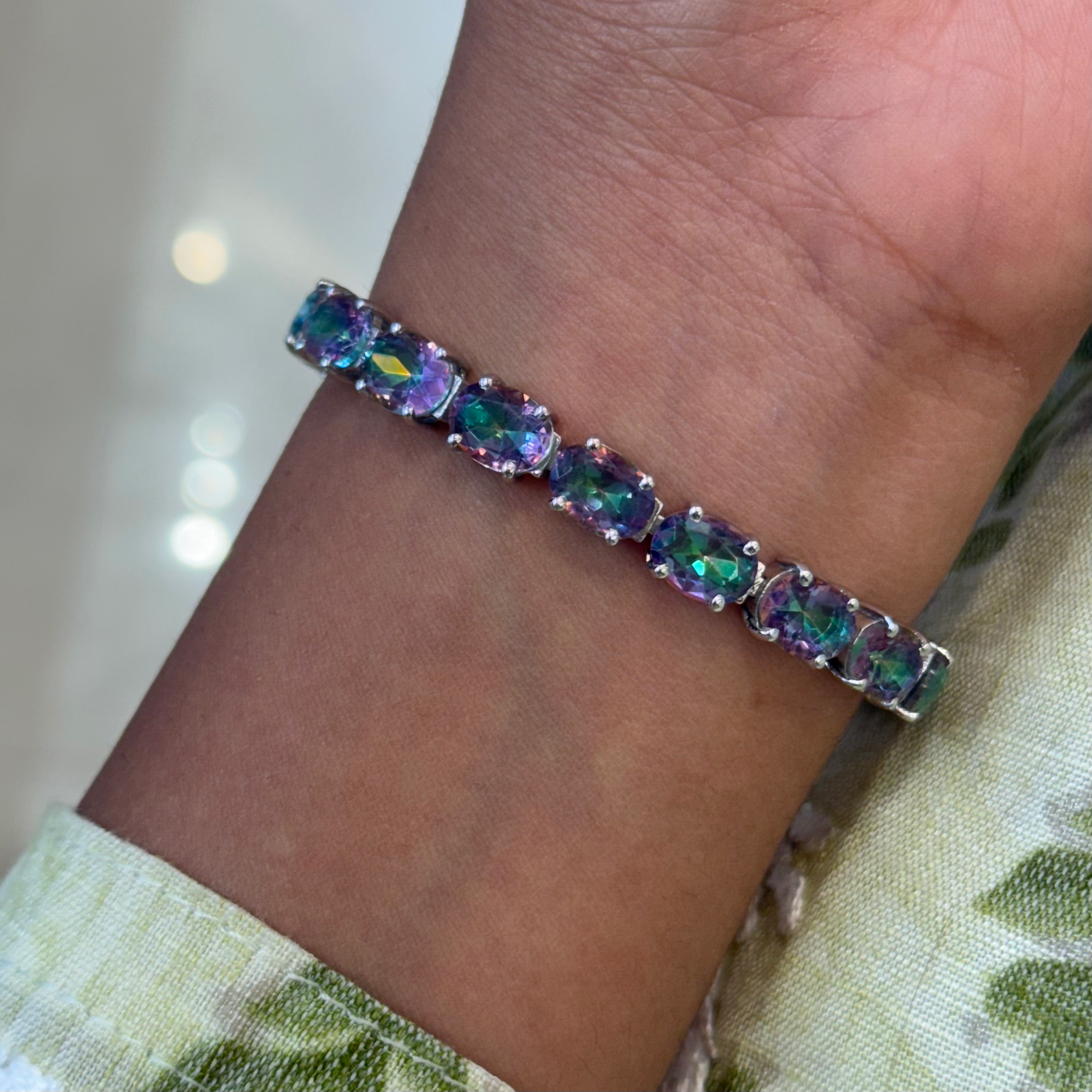 Natural Mystic topaz bracelet