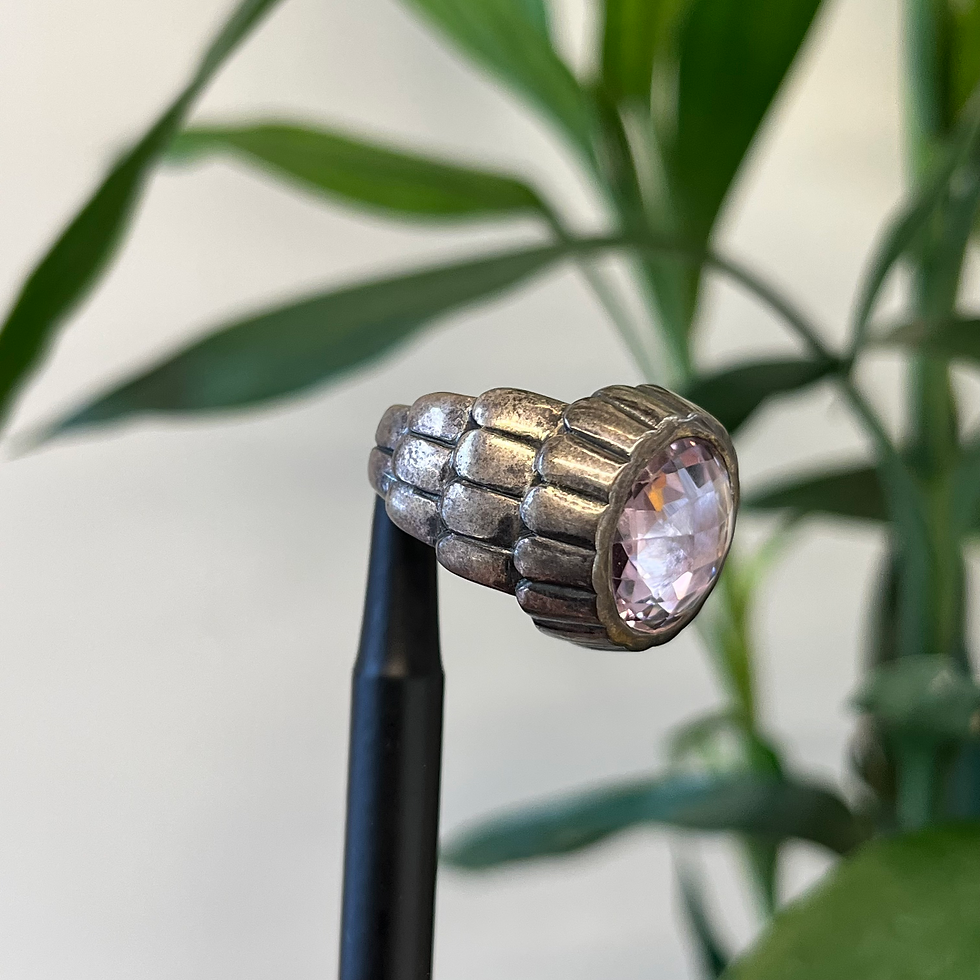 Thumbnail: Natural Amethyst oxidised ring