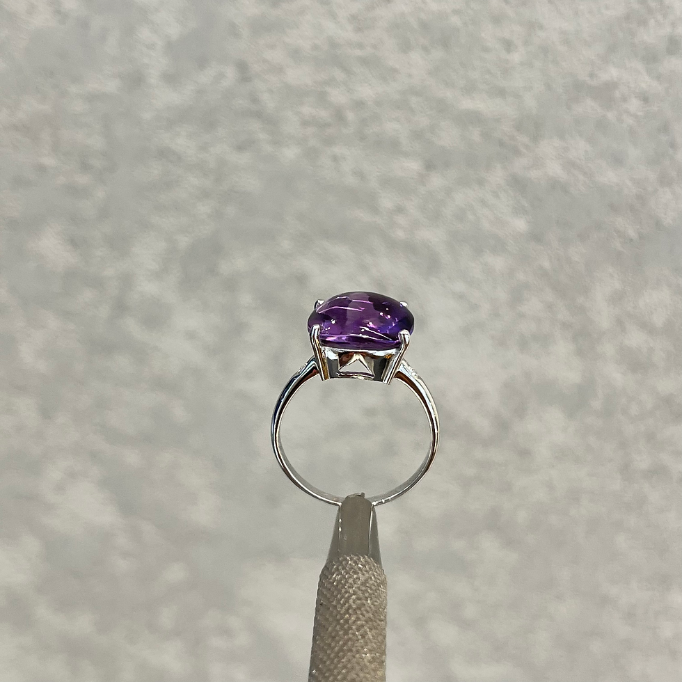 Miniatura: Natural Amethyst 18K gold ring